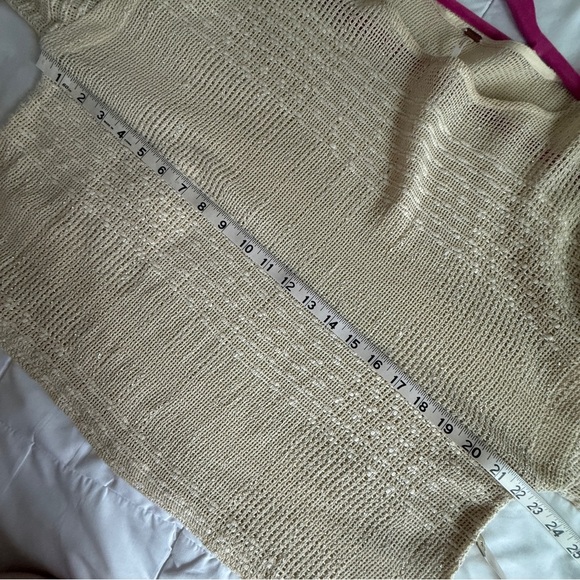 Free People Beige Knit Lace-up Sleeve Sweater – OVERSIZED XS - Picture 8 of 9